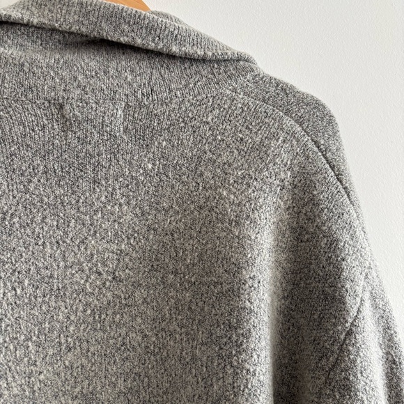 Lush Wool Gray Open Front Long Sweater Coat - Picture 9 of 15